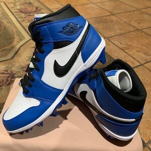 Jordan 1 Mid TD "Black/Royal/White" Football Cleat